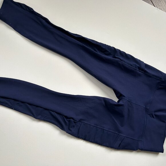 Fabletics Powerhold Mesh Panel Legging in Navy Blue - Picture 3 of 6